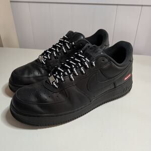 Size 10 - Nike Air Force 1 Low x Supreme Box Logo - Black